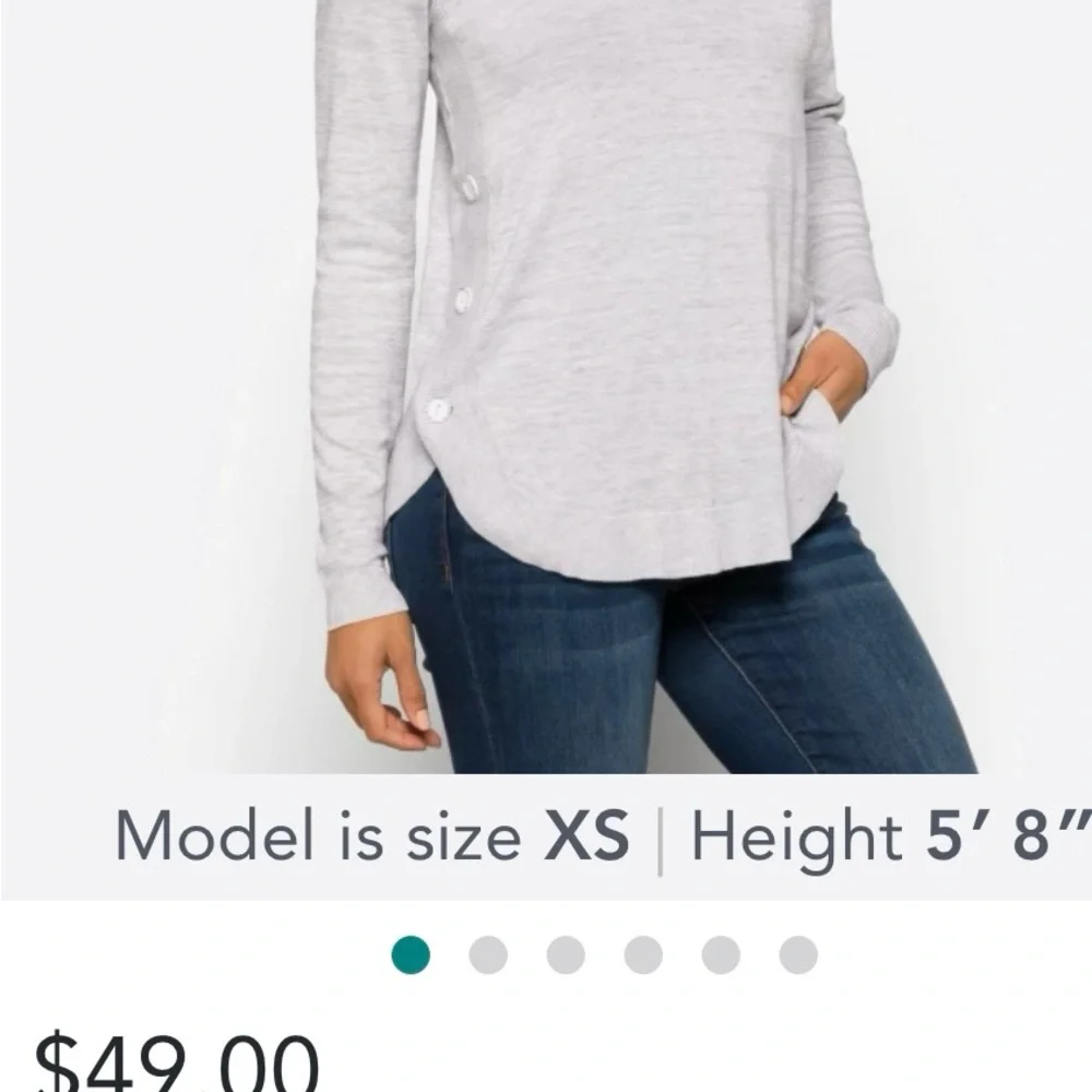 Light gray lightweight sweater. - Picture 3 of 4